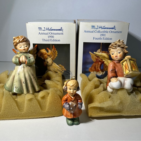 Hummel Annual Ornament 90׳s Lot Of 3 Peace On Earth~Vierte Auflage~Sweet Treats - Picture 1 of 10